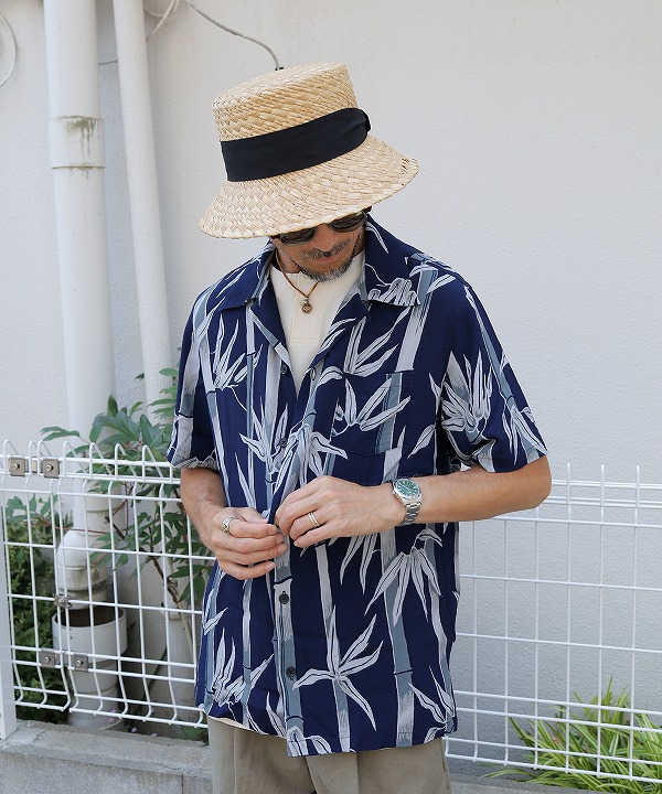 ボヘミアンズ/Bohemians 　NIGHT BAMBOO RCREPE OPEN SS SHIRTS（全2色）