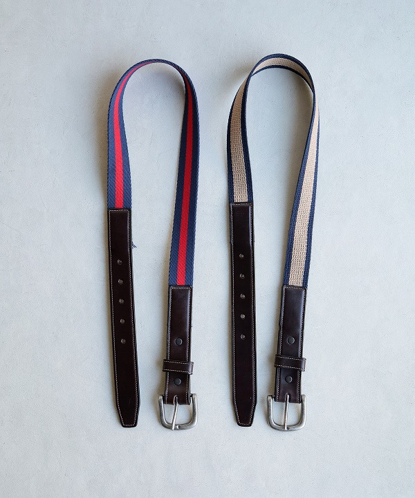 エンジニアド ガーメンツ/Engineered Garments   Webbing Belt - Stripe（全2色）