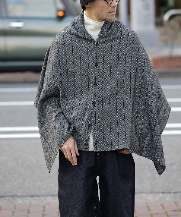 エンジニアド ガーメンツ/Engineered Garments　Button Shawl - Wool Striped HB