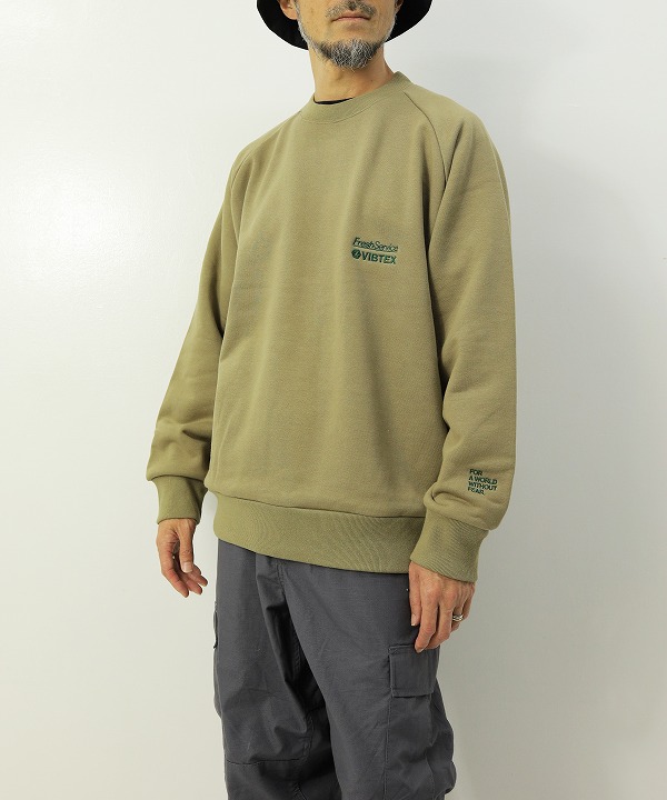 フレッシュサービス/FreshService　 VIBTEX for FreshService  SWEAT CREW NECK PULLOVER（全3色）