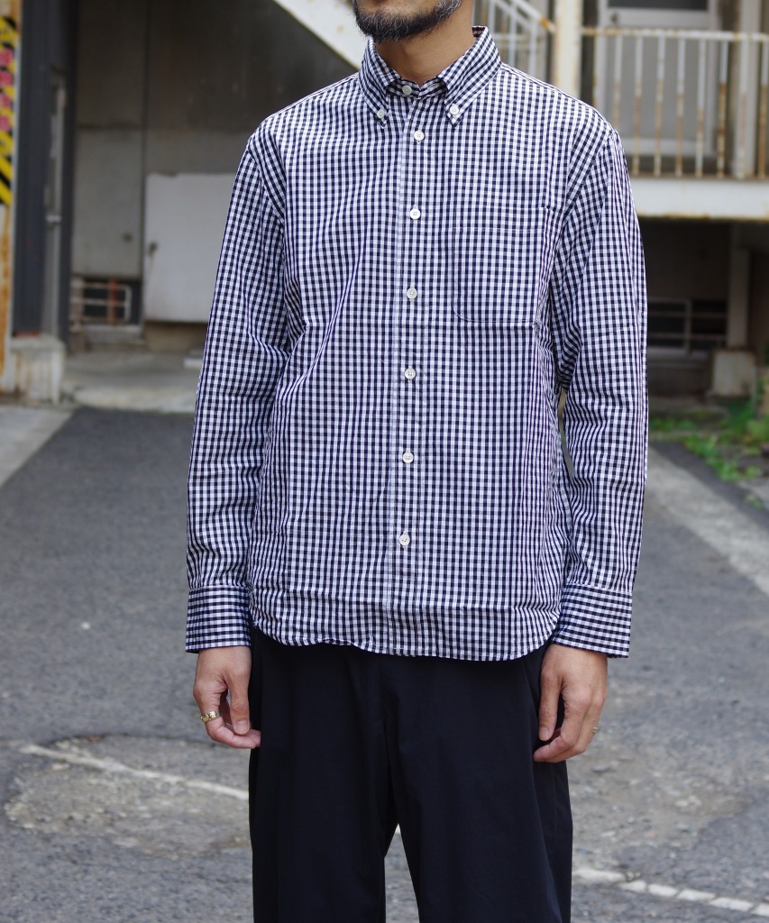 Manual Alphabet/マニュアルアルファベット　100/2 GINGHAM BD SHT/Bulging Fit - BLACK 【MAPSの定番】