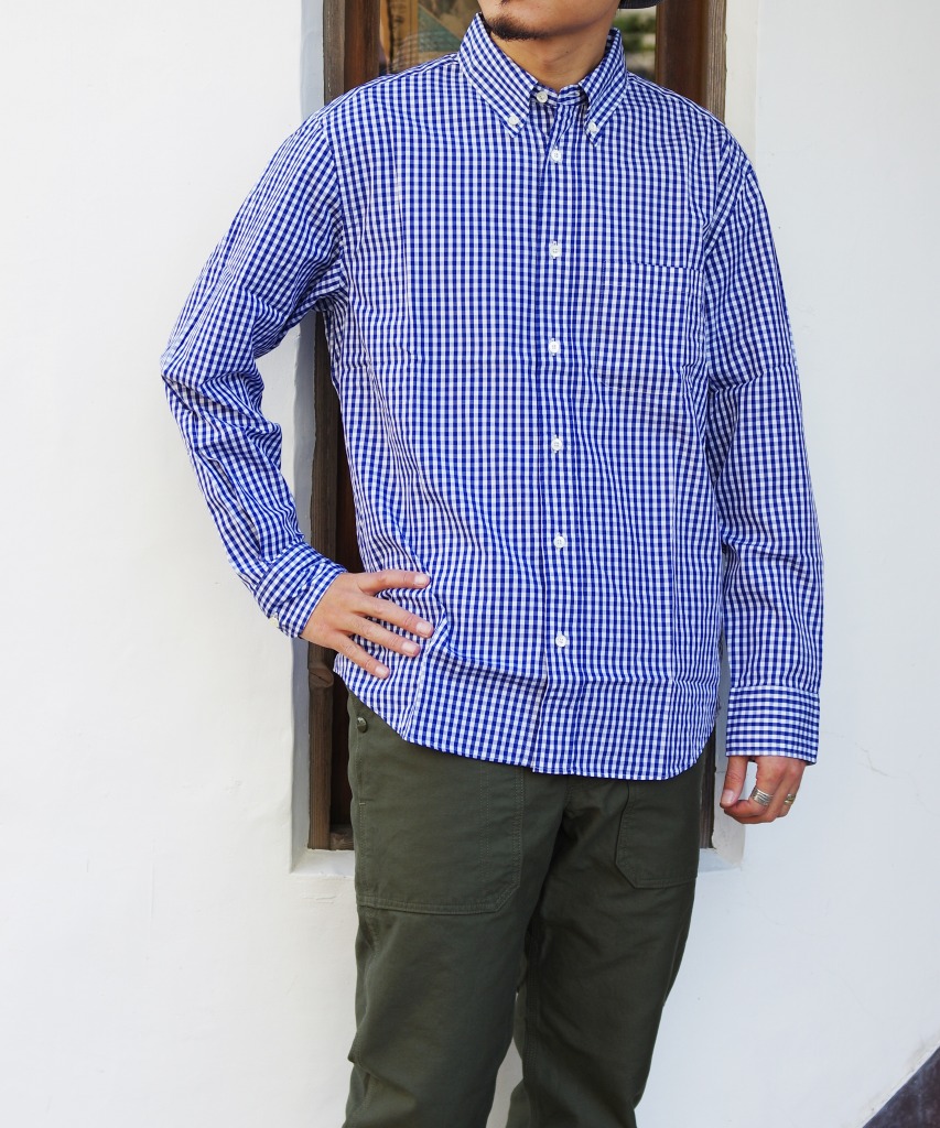 Manual Alphabet/マニュアルアルファベット　100/2 GINGHAM BD SHT/Bulging Fit - NAVY 【MAPSの定番】