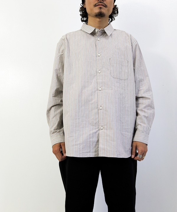 ムヤ/MUYA　Atelier shirts relax - Brown stripe