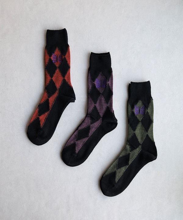 ニードルズ/Needles    Argyle Jq. Socks - Merino Wool（全3色）