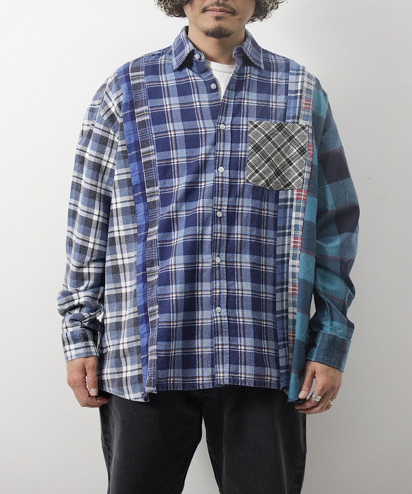 リビルド バイ ニードルズ/Rebuild By Needles　　Flannel Shirt  7 Cuts Wide Shirt（全3種）
