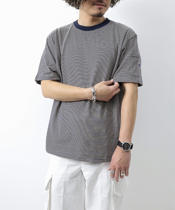 ニードルズ/Needles　S/S Crew Neck T - Cotton Stripe Jersey（全2色）