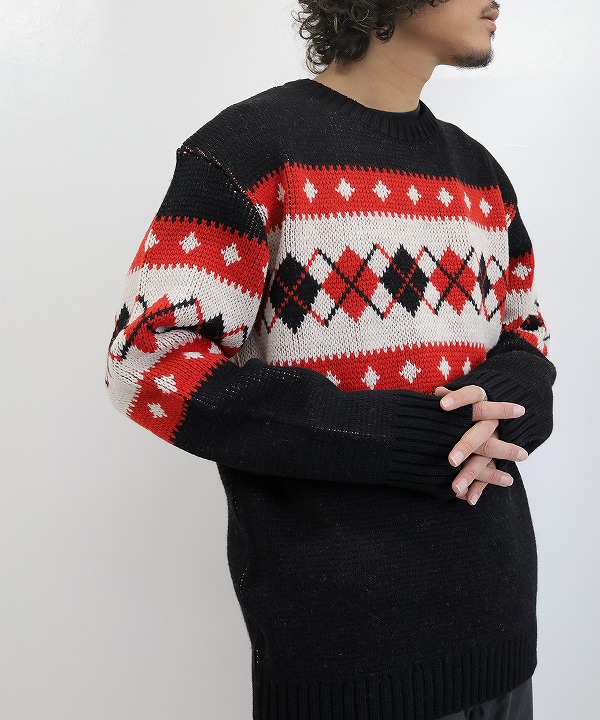 ニードルズ/Needles    Crew Neck Sweater - Argyle　