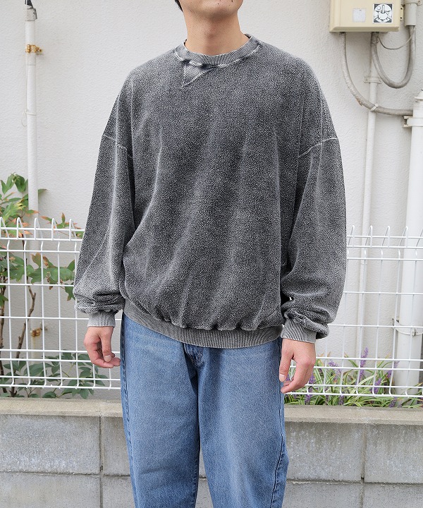 ノーマ ティーディー/NOMA t.d.　  Hand Dyed Twist Sweat - BLK