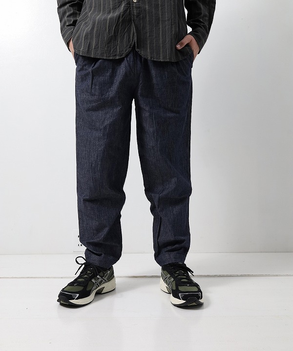 リネン/RINEN 　6オンス ノットインディゴデニム テーパードパンツ