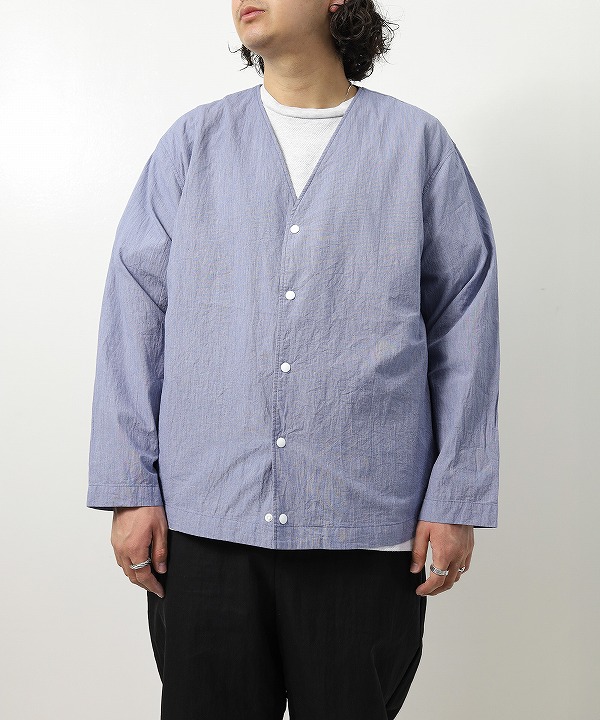 リネン/RINEN   80/1+50/1強撚平織 カーディガンシャツ（全2色）