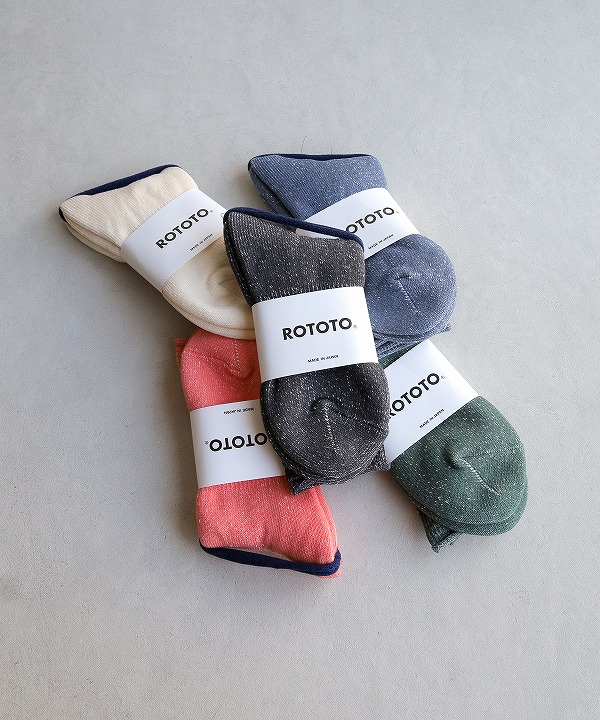 ロトト/ROTOTO　WASHI PILE CREW SOCKS（全5色）