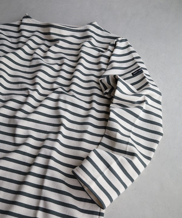 セントジェームス/Saint James　OUESSANT - BORDER ECRU/VEGETAL(生成り/ベジタブルグリーン）