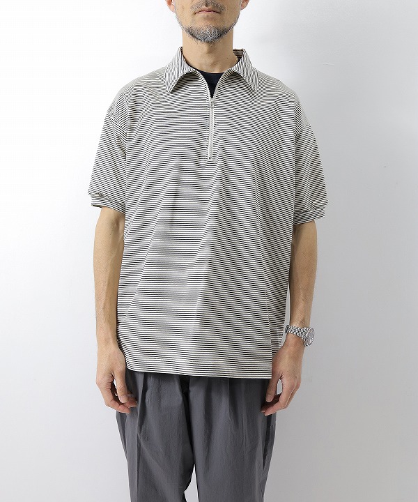 ア ボンタージ/A VONTADE    Compact Border Half Zip Polo SS（全2色）