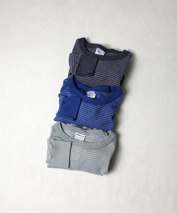 ワラワラスポーツ/WALLA WALLA SPORT   STRIPE THERMAL CREW（全3色）
