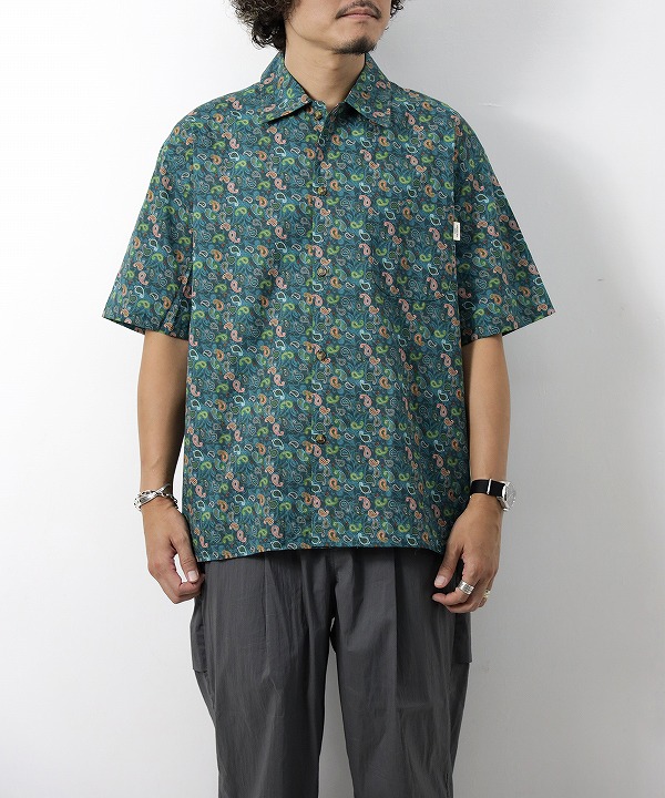 ヤーモザユニフォーム/YARMO ’’THE UNIFORM’’    S/SLV WORK SHIRT_Paisley Cotton（全2色）