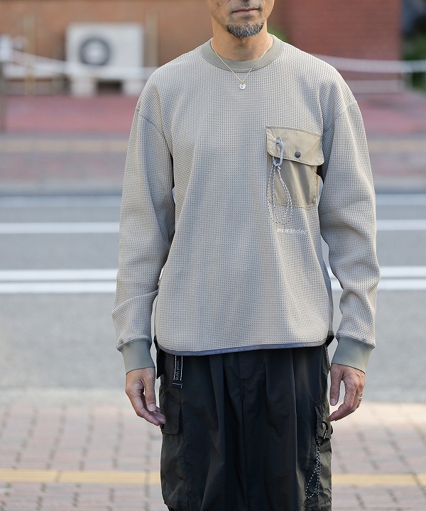 アンドワンダー/and wander     PE WAFFLE LONG SLEEVE