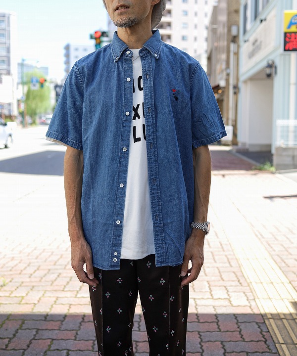 ボヘミアンズ/Bohemians 　DENIM B.D SS SHIRTS