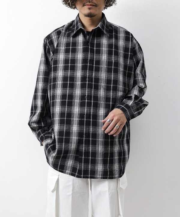 バーラップアウトフィッター/BURLAP OUTFITTER   L/S SEERSUCKER PLAID B.B.SHIRT