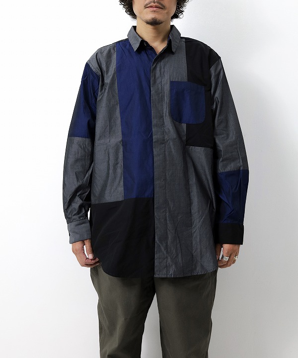 エンジニアド ガーメンツ/Engineered Garments　  Combo Short Collar Shirt - Cotton Iridescent Broadcloth