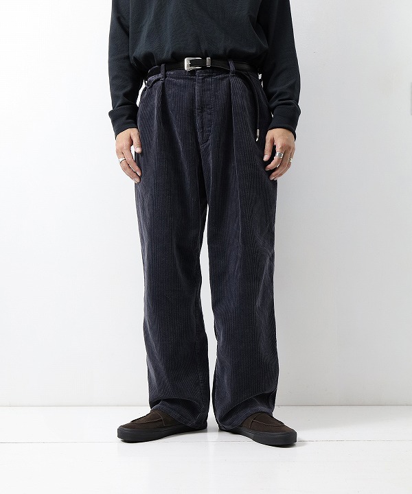 ファウンダ/FOUNDOUR　  COTTON CORDUROY WIDE TUCK TROUSERS