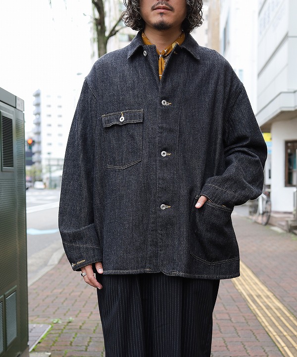 ファウンダ/FOUNDOUR　  LOOSELY WOVEN DENIM COVERALL