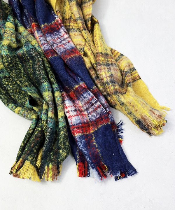 フレンチファクトリー/FRENCH FACTORY　MOHAIR SCARF PLAID（全3色）