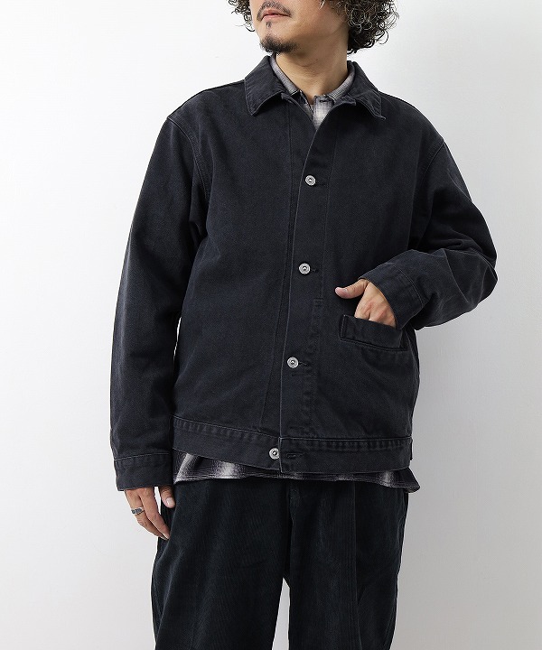ハツキ/HATSKI    Box Pocket Denim Jacket - Fade Black