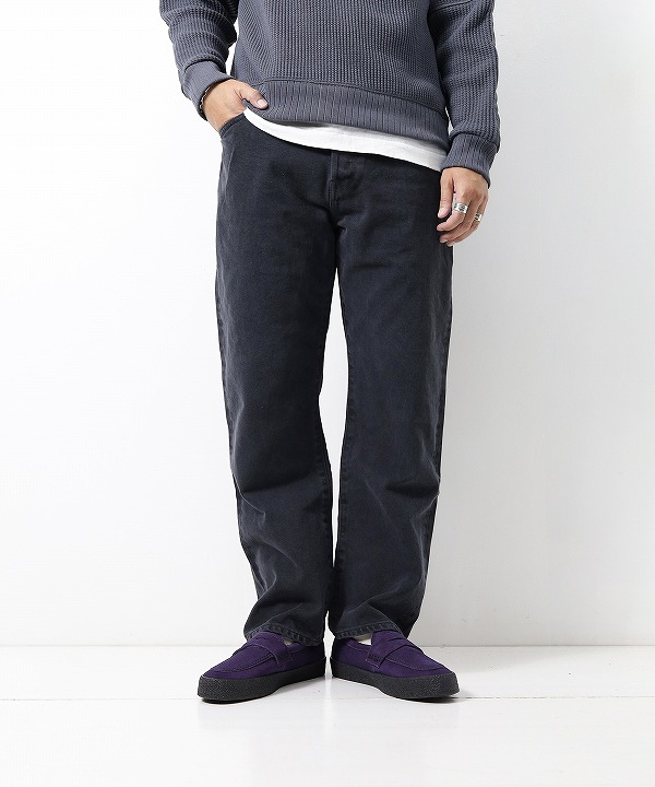 ハツキ/HATSKI　Loose Tarpered Denim - FadeBK