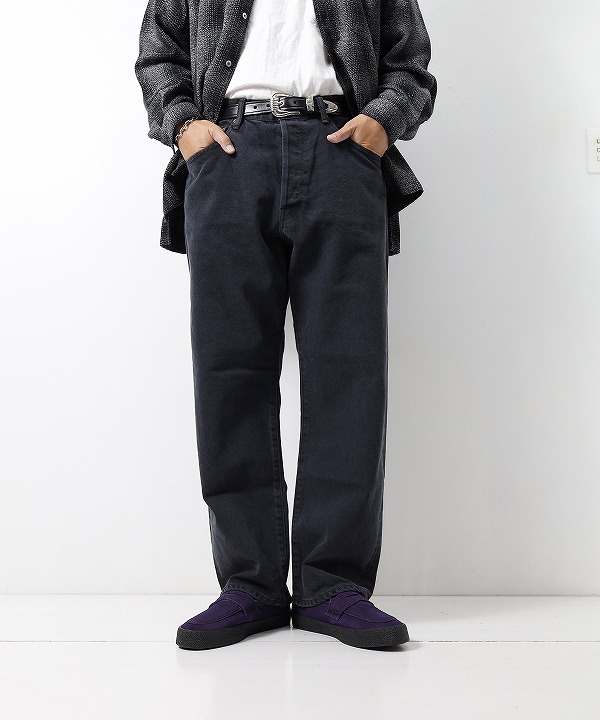 ハツキ/HATSKI　Wide Tapered Denim - FadeBK