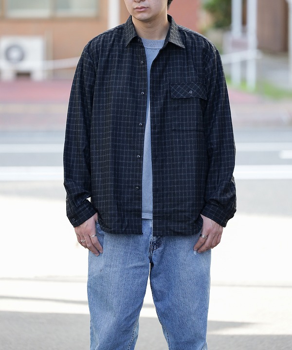 マニュアルアルファベット/Manual Alphabet 　WOOL LOOSE FIT R/C SHT（全2色）