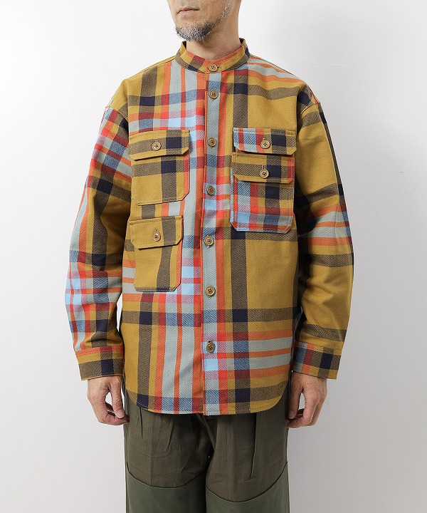 モドメント/MODMNT　 BANDED COLLAR SHIRT
