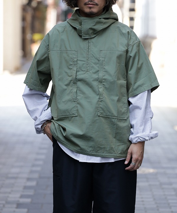 モドメント/MODMNT　HALF ZIP HOODED SHIRT（全2色）