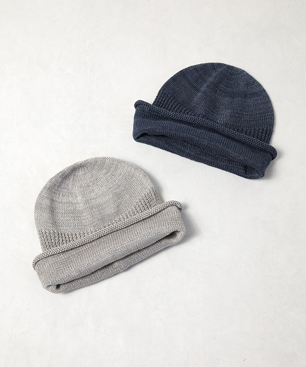 マチュアーハ/mature ha.　rolled edge knit cap linen silk（全2色）