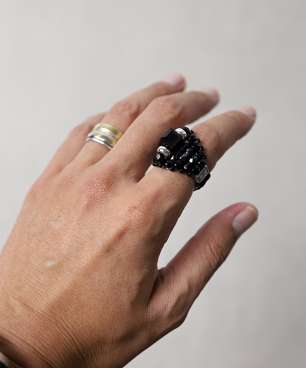 ニードルズ × タイアノット/Needles × Tie A Knot     Square Crystal Beads Ring