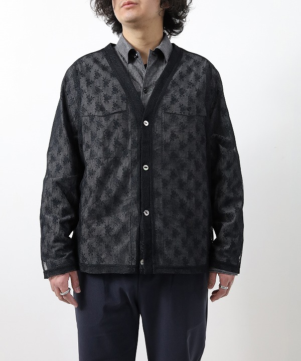 ニードルズ/Needles　V Neck Cardigan - Floral Raschel Lace