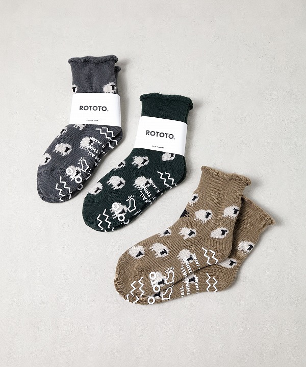 ロトト/ROTOTO　PILE ROOM SOCKS ”SHEEP”（全3色）