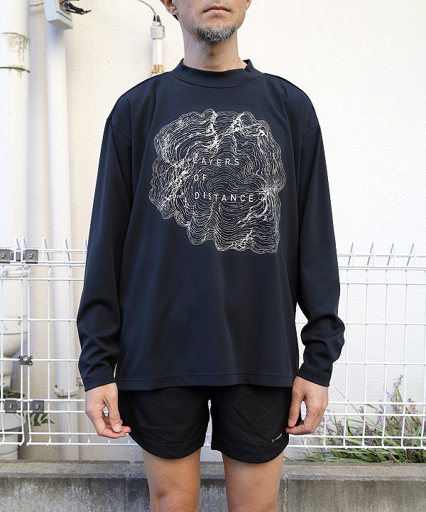 リョウゲン/RYOGEN   TOPOGRAPHIC DROP MOCK L/S TEE