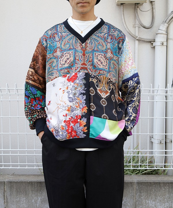 リビルド バイ ニードルズ/Rebuild By Needles　　Polyester Shirt   -> V Neck Pullover（全4種）
