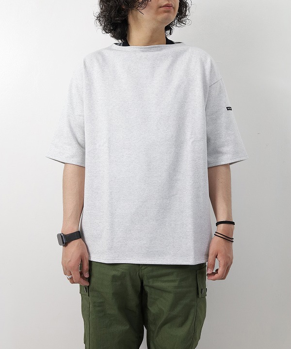 セントジェームス/Saint James　TEE LOOSE - SOLID GRISCLAIR(霜降りペールグレー）