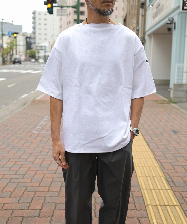 セントジェームス/Saint James　TEE LOOSE - SOLID NEIGE(ホワイト)