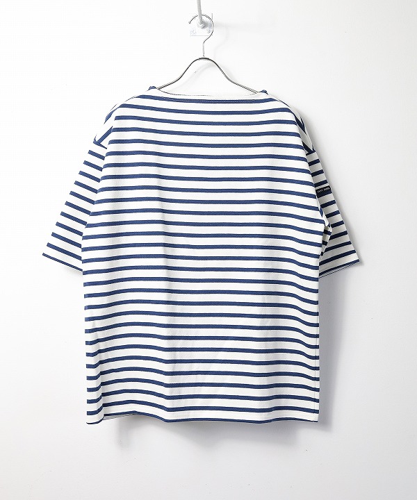 セントジェームス/Saint James　TEE LOOSE - BORDER  ECUME/ENCRE（生成り/インクブルー）
