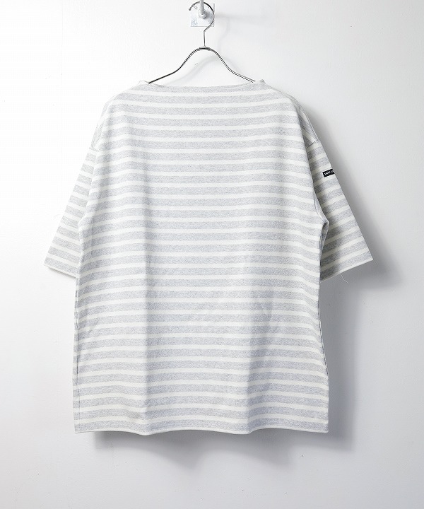 セントジェームス/Saint James　TEE LOOSE - BORDER  GRISCL/ECUME(霜降りペールグレー/生成り)