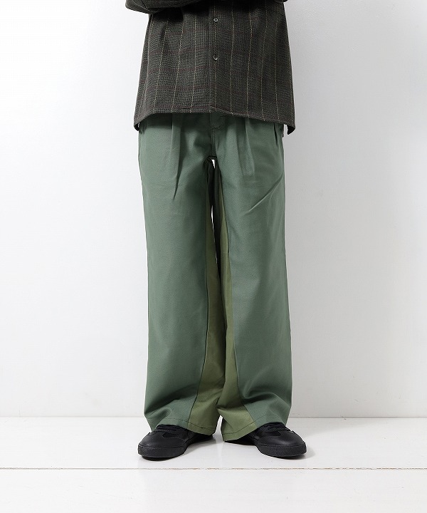 スリフティールック/THRIFTY LOOK   US MADE UPCYCLE 2TUCK WIDE STRAIGHT PANTS