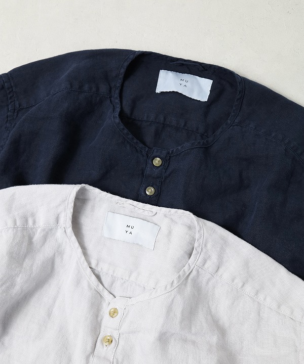 ムヤ/MUYA　Nerd shirts no collar（全2色）