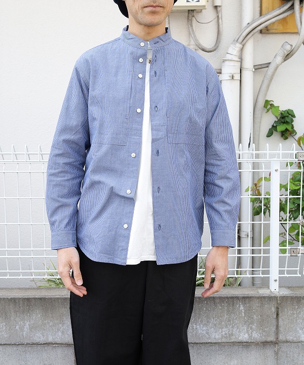 ニシカ/nisica   バンドカラーシャツ - stripe -