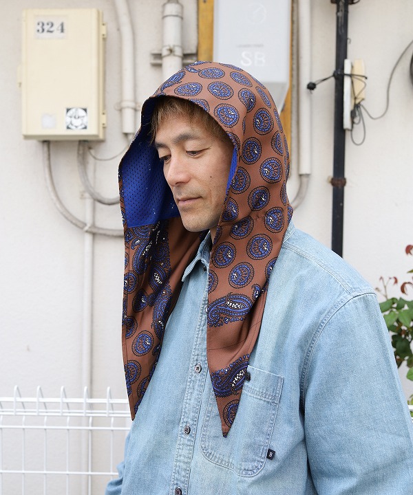 ノーマリズムテキスタイル/NOMARHYTHM TEXTILE  Paisley Silk Hoody Scarf（全2色）