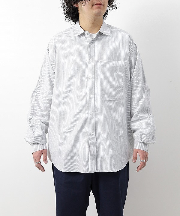 メルタム/meltum    STRIPE TECH SHIRTS L/S