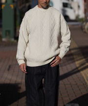 フレッシュサービス/FreshService   SHETLAND WOOL x SOLOTEX&#174; TECH FISHERMAN SWEATER(全3色)