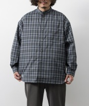 フレッシュサービス/FreshService　MADRAS DRY TECH BAND COLLAR SHIRT