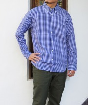 Manual Alphabet/マニュアルアルファベット　100/2 GINGHAM BD SHT/Bulging Fit - NAVY 【MAPSの定番】